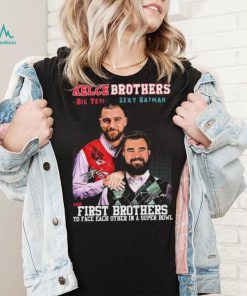 Kelce Brothers The First Brother Players To Face Each Other 2023 Signatures Shirt