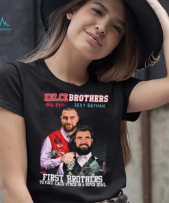 Kelce Brothers The First Brother Players To Face Each Other 2023 Signatures Shirt