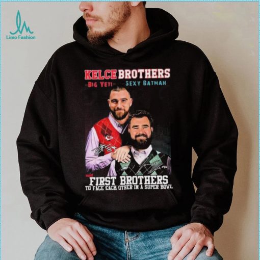 Kelce Brothers The First Brother Players To Face Each Other 2023 Signatures Shirt