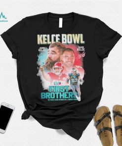 Kelce bowl first brothers to face each other in a super bowl Jason Kelce Travis Kelce signatures shirt