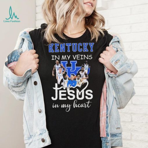 Kentucky Wildcats Basketball In My Veins Jesus In My Heart Shirt