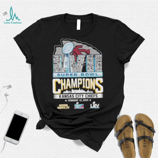 LVII Super bowl champions Kansas city Chiefs February 12,2023 shirt