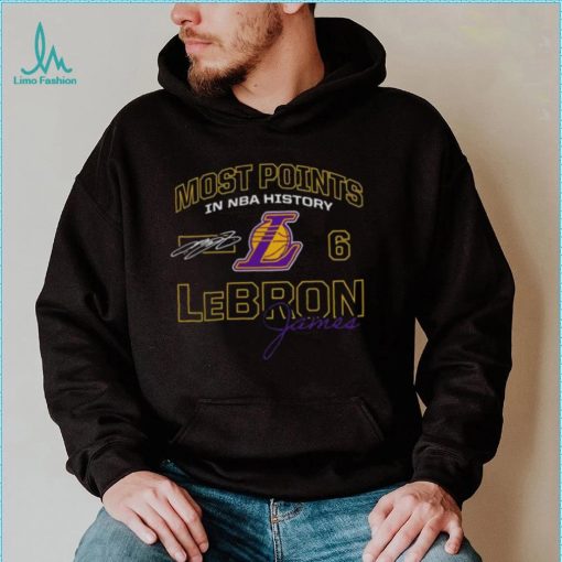 LeBron James Los Angeles Lakers Mót Points In NBA History Signature Shirt