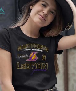 LeBron James Los Angeles Lakers Mót Points In NBA History Signature Shirt