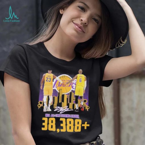 Los Angeles Lakers NBA All time scoring leader 38,388 James signature shirt