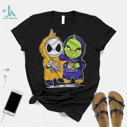 Lsu Tigers With Baby Jack Skellington And Baby Grinch Friends Shirt