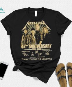 Metallic 42nd anniversary 1981 2023 tahnk you for the memories signatures shirt