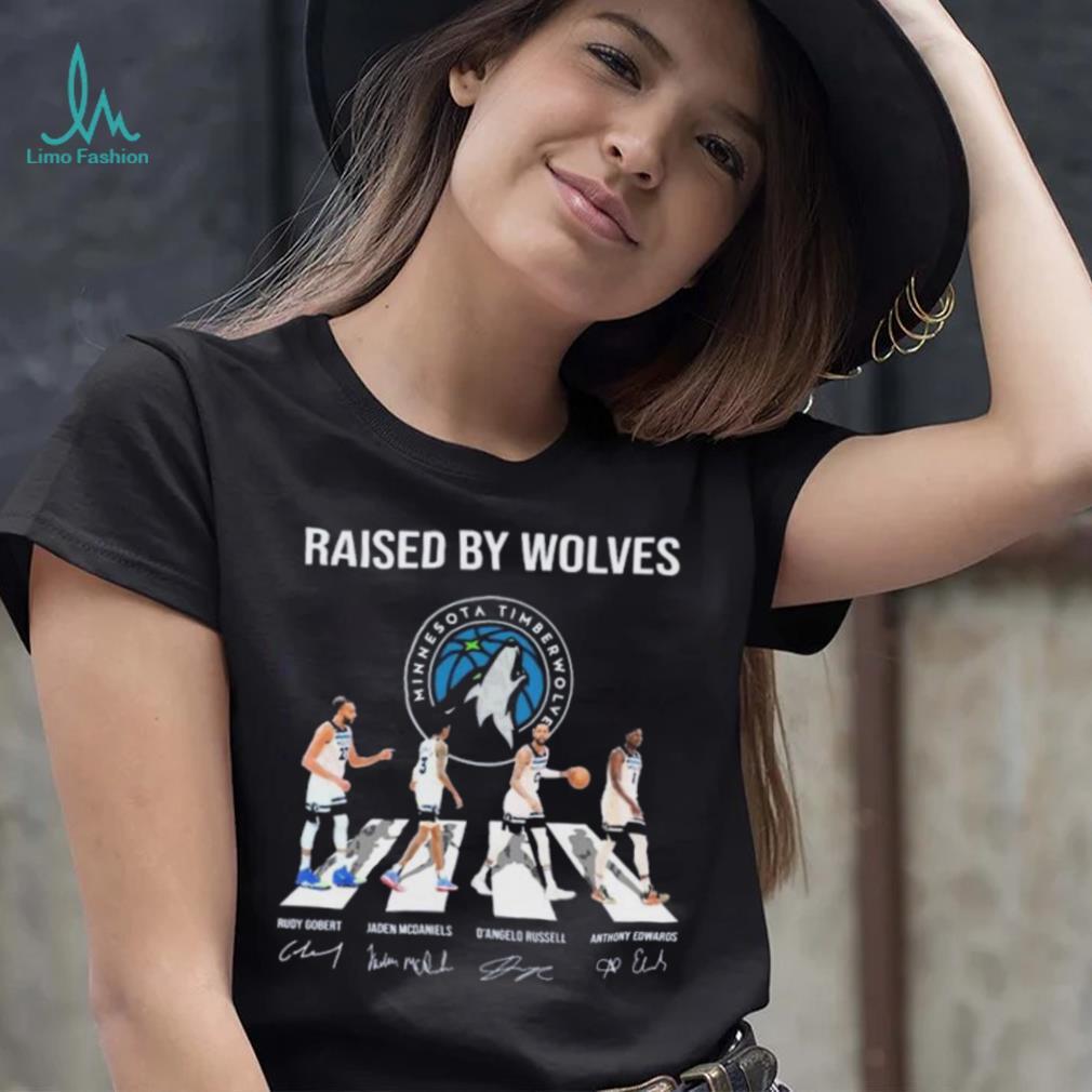 Minnesota Timberwolves Raised By Wolves Abbey Road Signatures Shirt Minnesota Timberwolves Raised By Wolves Abbey Road Signatures Shirt
