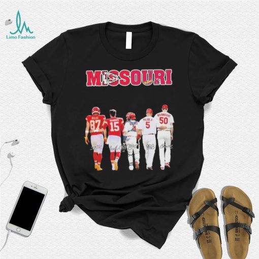 Missouri Sports Teams Kelce Mahomes Molina Pujols And Wainwright Signatures Shirt