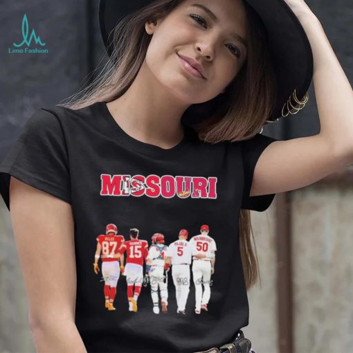 Missouri Sports Teams Kelce Mahomes Molina Pujols And Wainwright Signatures Shirt