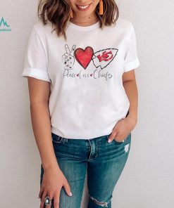 Official Peace Love Kc Chiefs Hand, Heart ,logo Shirt