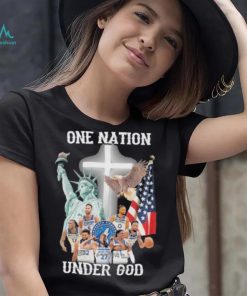 One nation under god Minnesota timberwolves signatures America flag shirt