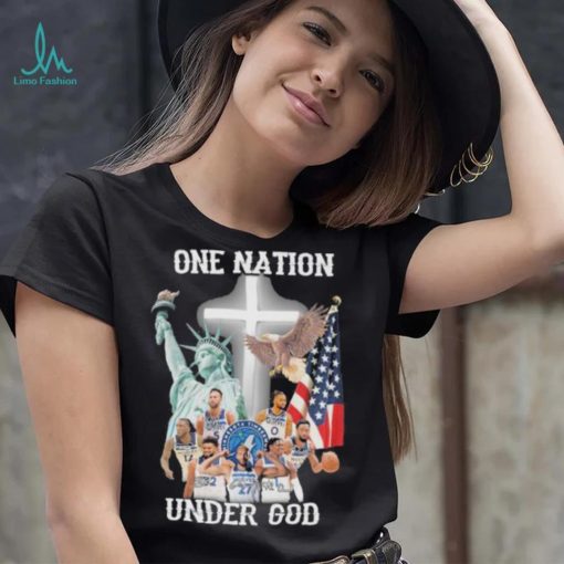 One nation under god Minnesota timberwolves signatures America flag shirt