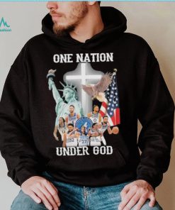 One nation under god Minnesota timberwolves signatures America flag shirt