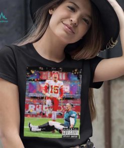 Parental advisory explicit content Kansas city Chiefs and Eagles shirt