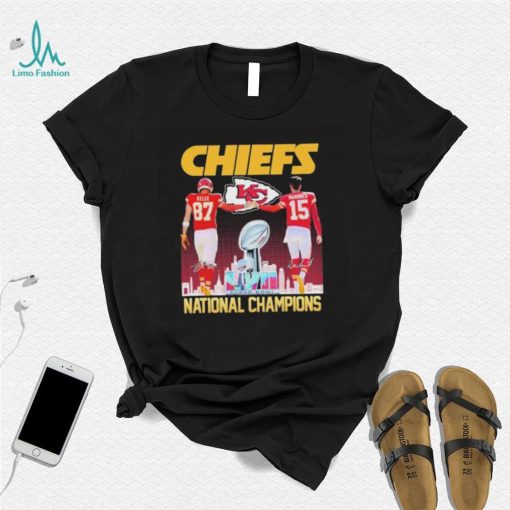 Patrick Mahomes And Travis Kelce Kansas City Chiefs National Champion Signatures Shirt