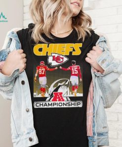 Patrick Mahomes Travis Kelce Kansas City Chiefs AFC Championship Signatures Shirt