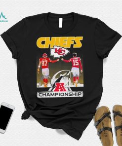 Patrick Mahomes Travis Kelce Kansas City Chiefs AFC Championship Signatures Shirt