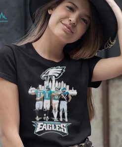 Philadelphia Eagles A J Brown Jalen Hurts DeVonta Smith and Travis Kelce signatures shirt