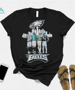 Philadelphia Eagles A J Brown Jalen Hurts DeVonta Smith and Travis Kelce signatures shirt