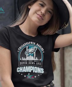 Philadelphia Eagles Super BOWL LVII 2023 Champions matchup skyline shirt