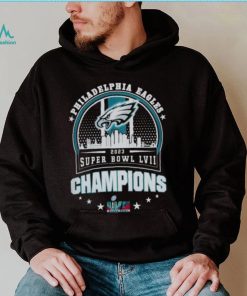 Philadelphia Eagles Super BOWL LVII 2023 Champions matchup skyline shirt