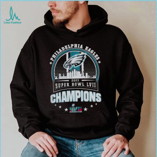 Philadelphia Eagles Super BOWL LVII 2023 Champions matchup skyline shirt