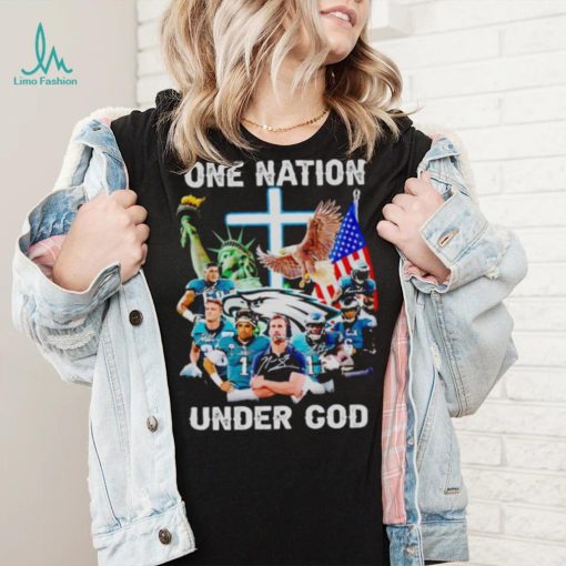 Philadelphia Eagles one nation under God signatures shirt