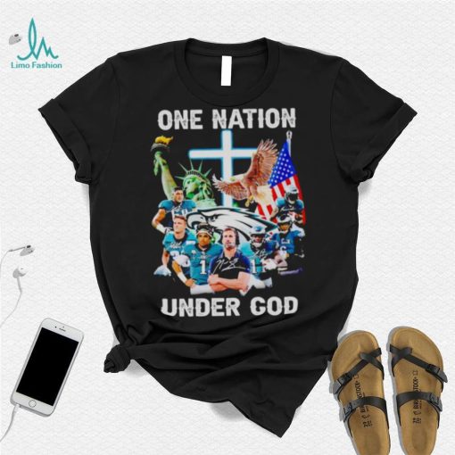 Philadelphia Eagles one nation under God signatures shirt