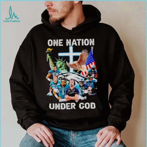 Philadelphia Eagles one nation under God signatures shirt