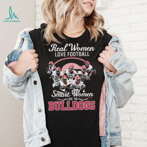 Real Women Love Football Signature Smart Women Bulldogs Shirt