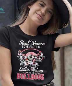 Real Women Love Football Signature Smart Women Bulldogs Shirt