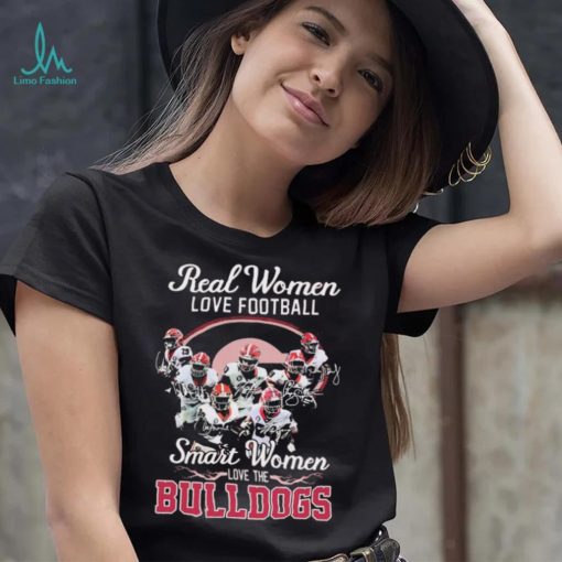 Real Women Love Football Signature Smart Women Bulldogs Shirt