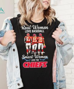 Real Women Love Football Smart Women Love The Chiefs Travis Kelce Patrick Mahomes And Isiah Pacheco Signatures Shirt