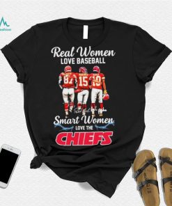 Real Women Love Football Smart Women Love The Chiefs Travis Kelce Patrick Mahomes And Isiah Pacheco Signatures Shirt