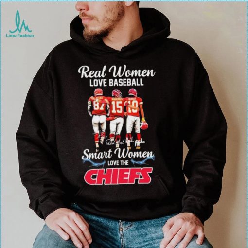 Real Women Love Football Smart Women Love The Chiefs Travis Kelce Patrick Mahomes And Isiah Pacheco Signatures Shirt