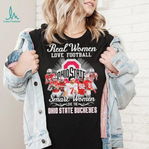 Real Women Love Football Smart Women Love The Ohio State Buckeyes Signatures Shirt