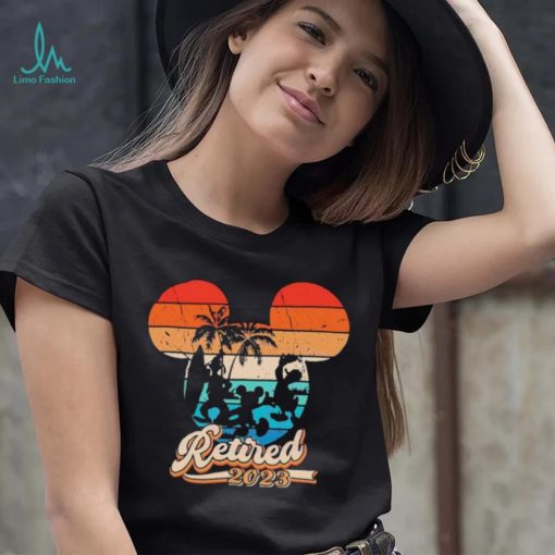 Retro Sunset Retired 2023 Mickey And Friends Shirt