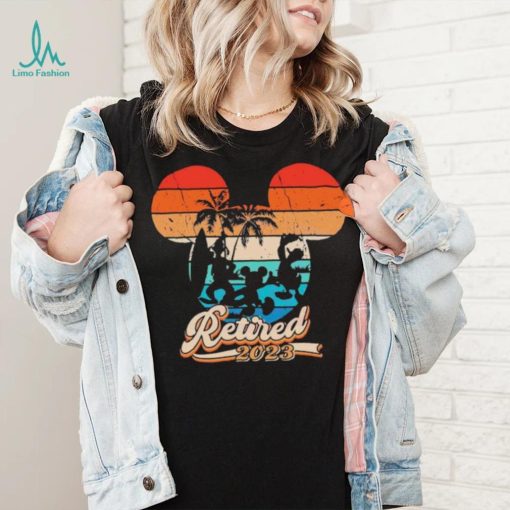 Retro Sunset Retired 2023 Mickey And Friends Shirt