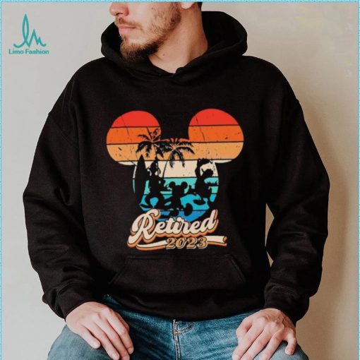 Retro Sunset Retired 2023 Mickey And Friends Shirt