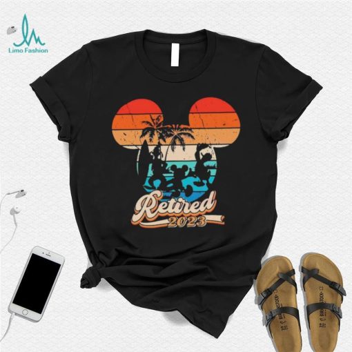 Retro Sunset Retired 2023 Mickey And Friends Shirt