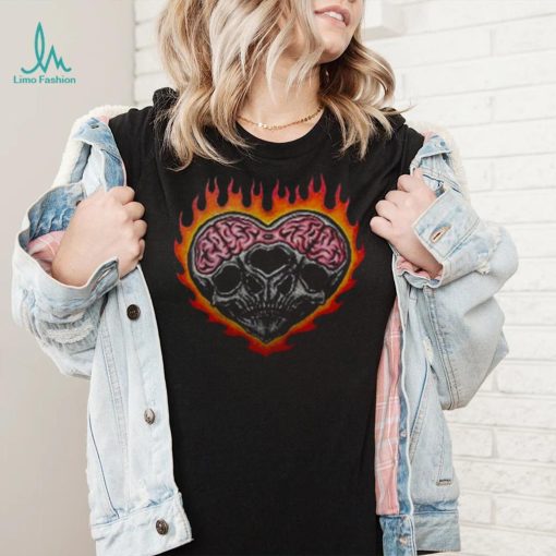 Skull Skeleton Love Fire T Shirt