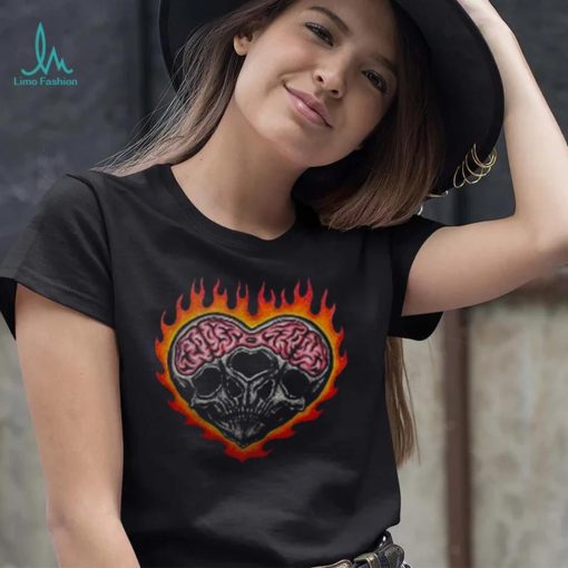 Skull Skeleton Love Fire T Shirt