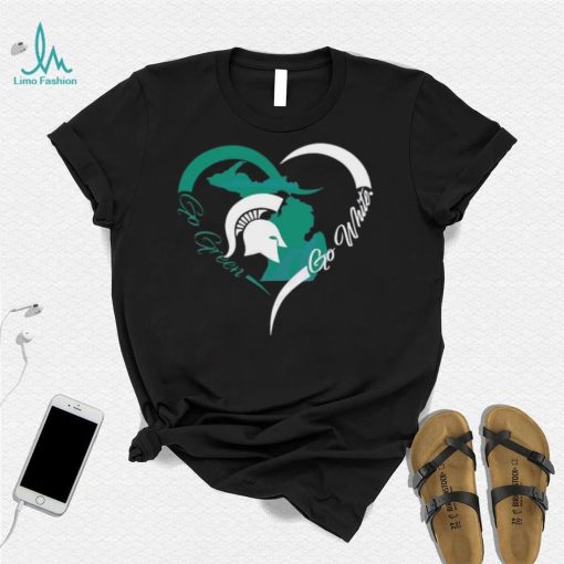 Spartan Strong Go Green Heart Michigan State University Shirt