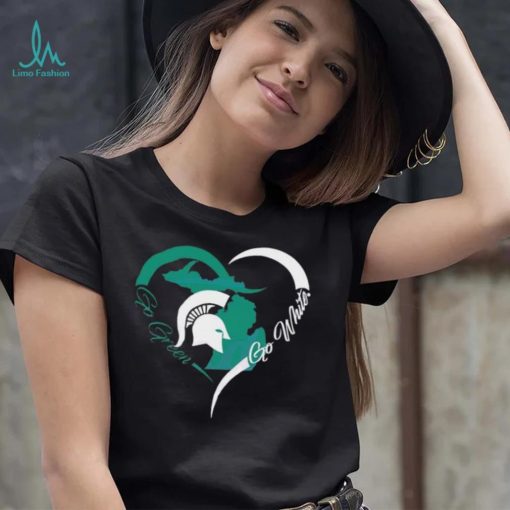 Spartan Strong Go Green Heart Michigan State University Shirt