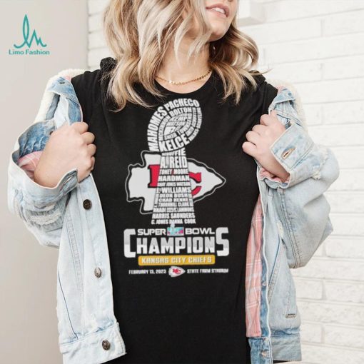 Super Bowl LVII champions Kansas city Chiefs Patrick Mahomes Travis Kelce A. Reid shirt