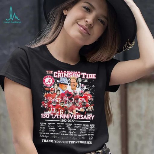 The Alabama Crimson Tide 130th Anniversary Signature Thank You For The Memories Shirt