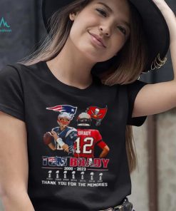 Tom Brady 2000 2023 thank you for the memories signatures shirt