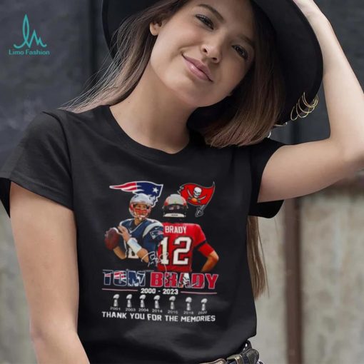 Tom Brady 2000 2023 thank you for the memories signatures shirt