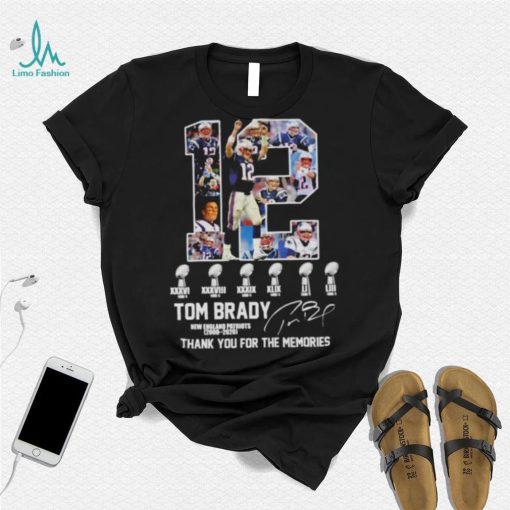 Tom Brady New England Patriots 2000 2020 6x Super Bowl thank you for the memories signature shirt